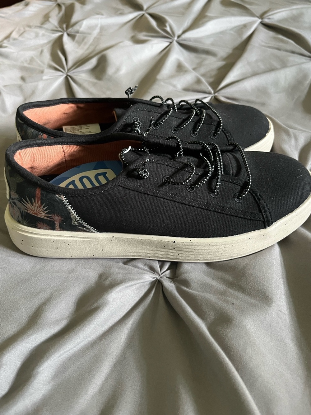 ✨Hey Dudes Black Canvas Slip-Ons with Desert Heel Accent✨